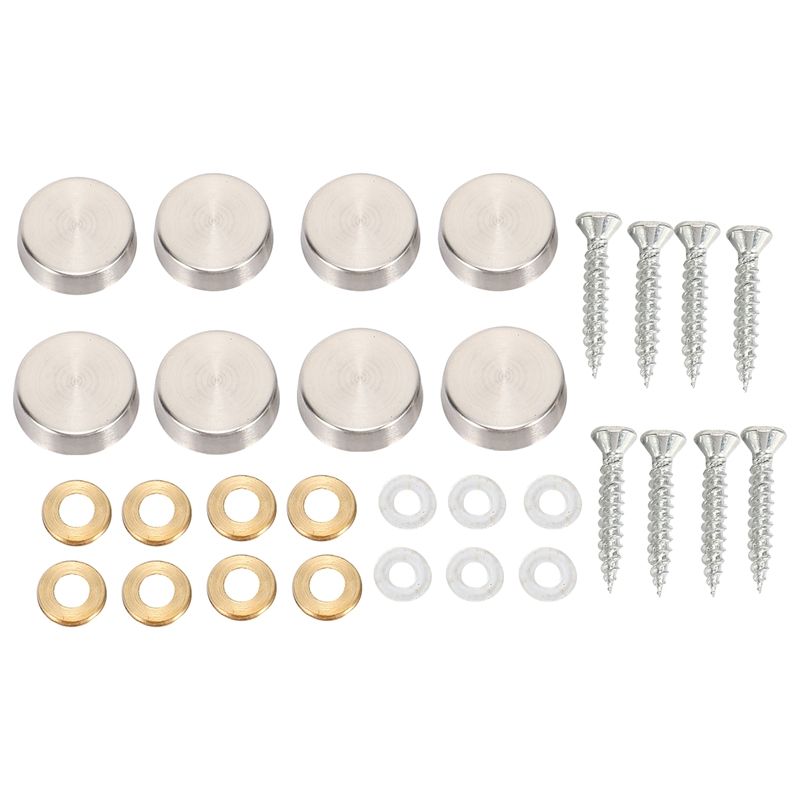 8 Pieces 25 mm Stainless Steel Mirror Nails Screw Capmirror cap