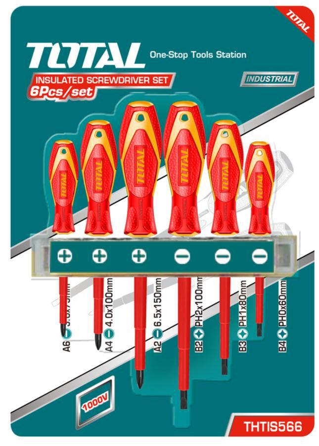 Total 6 Pcs Insulated Screwdriver Set-THTIS566