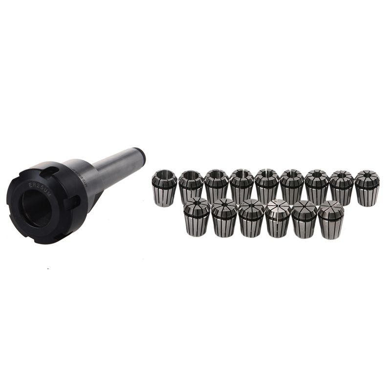 1Pcs ER25 MT2 M10 CNC Collet Chuck Holder Milling Collet Chuck Drawbars & 15Pcs ER25 Collet Tool Precision Spring Collet Set From 2Mm To 16Mm CNC Collet Chuck