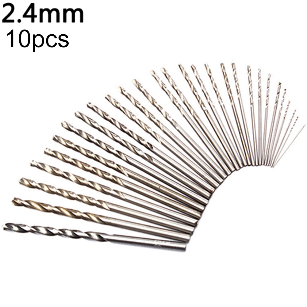 10Pcs/Set 0.3mm-3mmnicro HSS Spiral Twist Drill Bit Drilling Tool Set