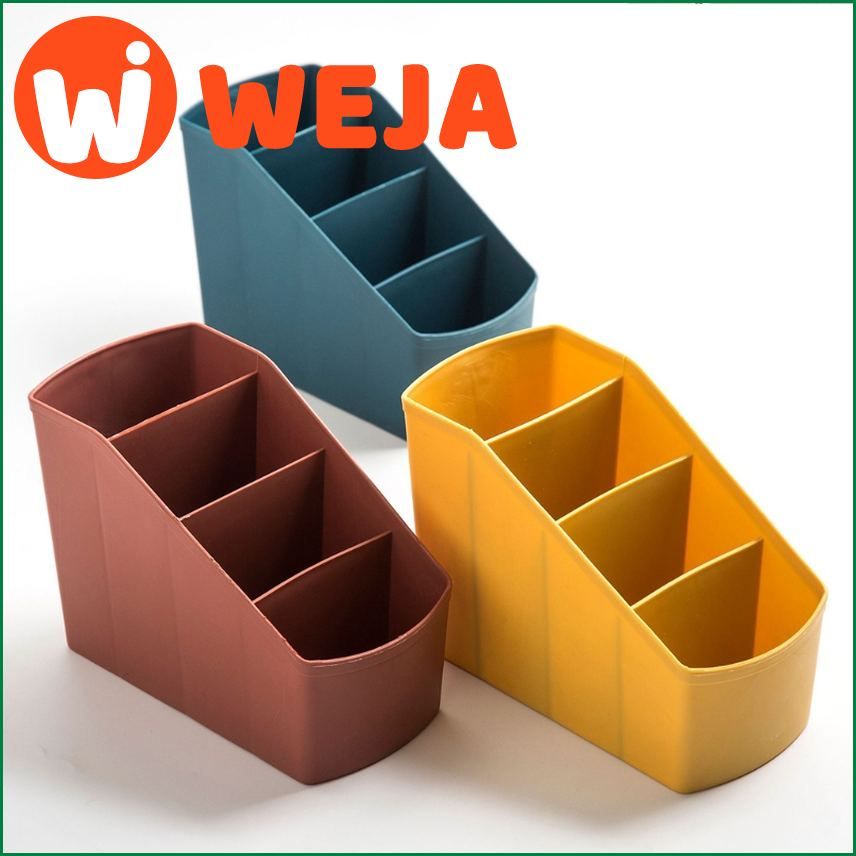Multi-Lattice Cosmetic Storage Box Remote Control Holder Container 4 Grid Office Desktop Tidy Stationery Organizer M6CE