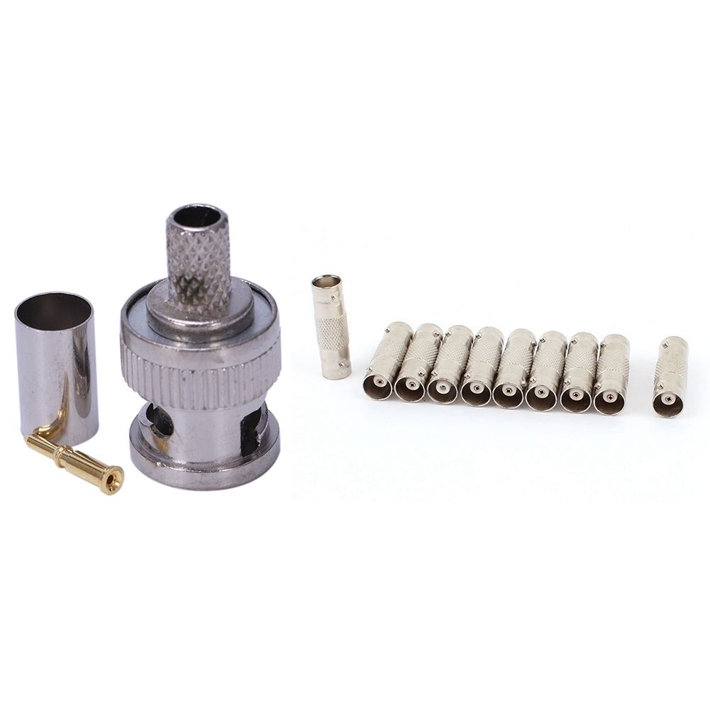 10Pcs BNC Male RG59 Coaxial Connector Adapter & 10Pcs BNC Female CCTV RG59 Coaxial Cable Connector Adapter