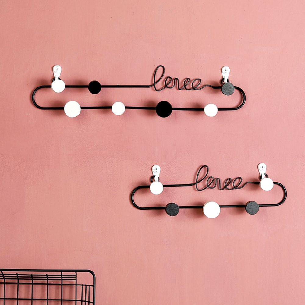 Wall Decoration Metal Hook Creative Wall Decor Accessories Living Room Bedroom Door Coat and Hat Key Iron Row Hooks A