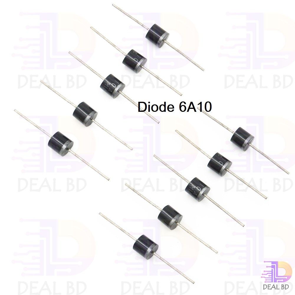 10Pcs- Diode 6A10 1000V 1KV 6A General Purpose Rectifier Axial Diode 6A10 Silicon Junction Diode R-6 Package