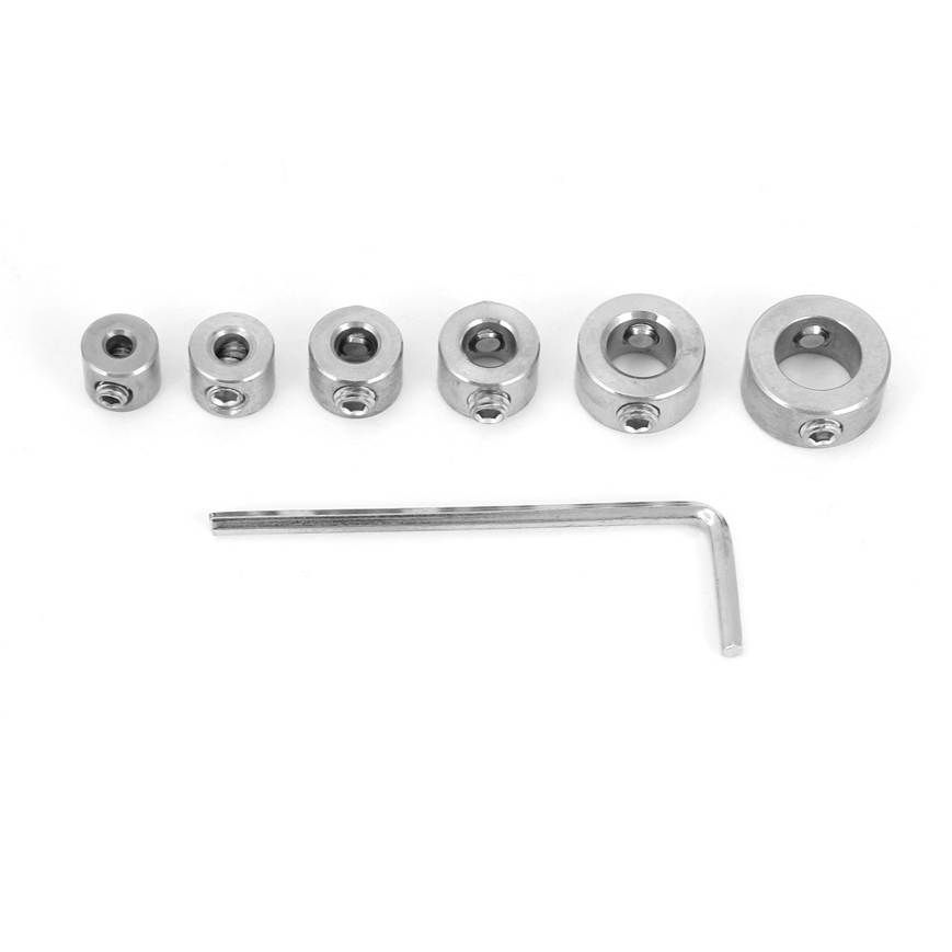 6pcs 3-10mm Drill Depth Stop Bit Collar Set Drilling Limit Stainless Steel Ring