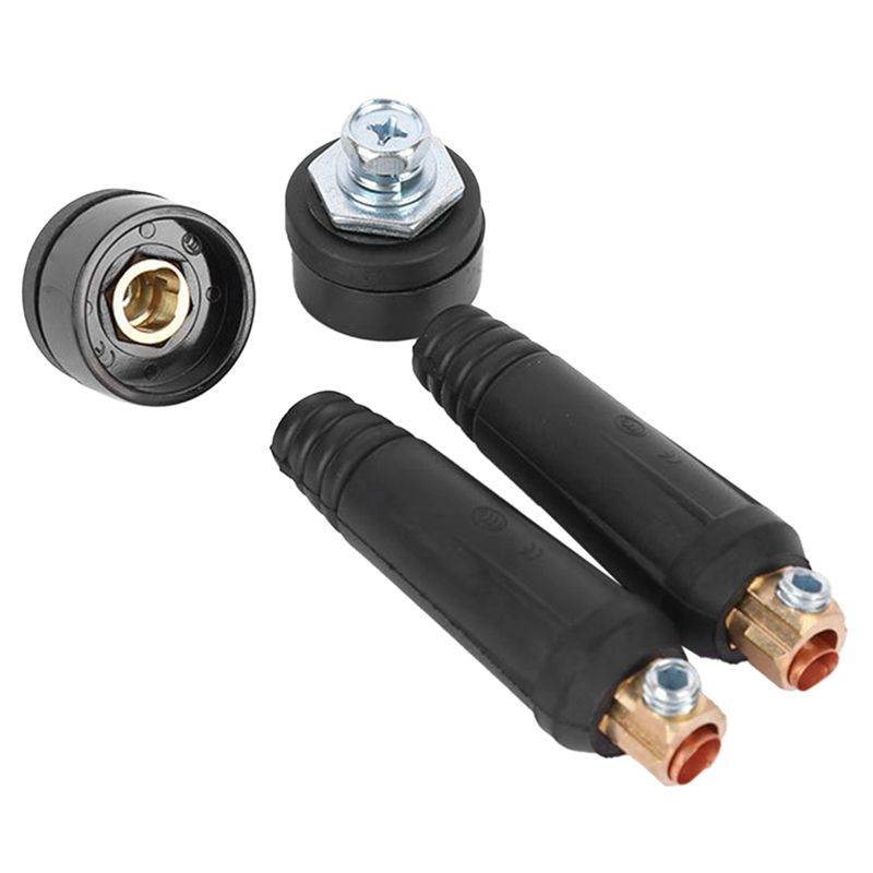 1 Set of Black European Style Electric Welding Machine Cable Connector DKJ Quick Connector Plug Socket