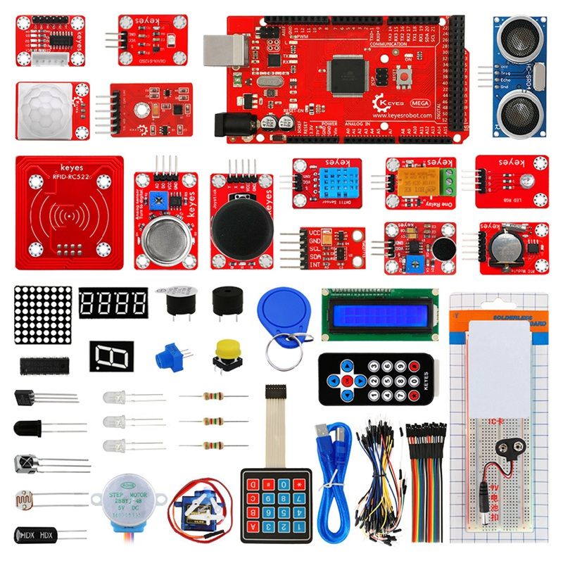for IoT Kit Programming Development Kit MEGE2560 Development Board Sensor Module Breadboard for Arduino