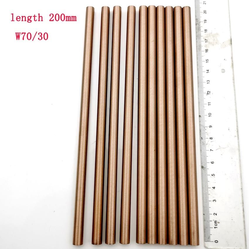 1pc Copper Tungsten Round Rod W70/30 Alloy dia.1mm~10mm length 200mm