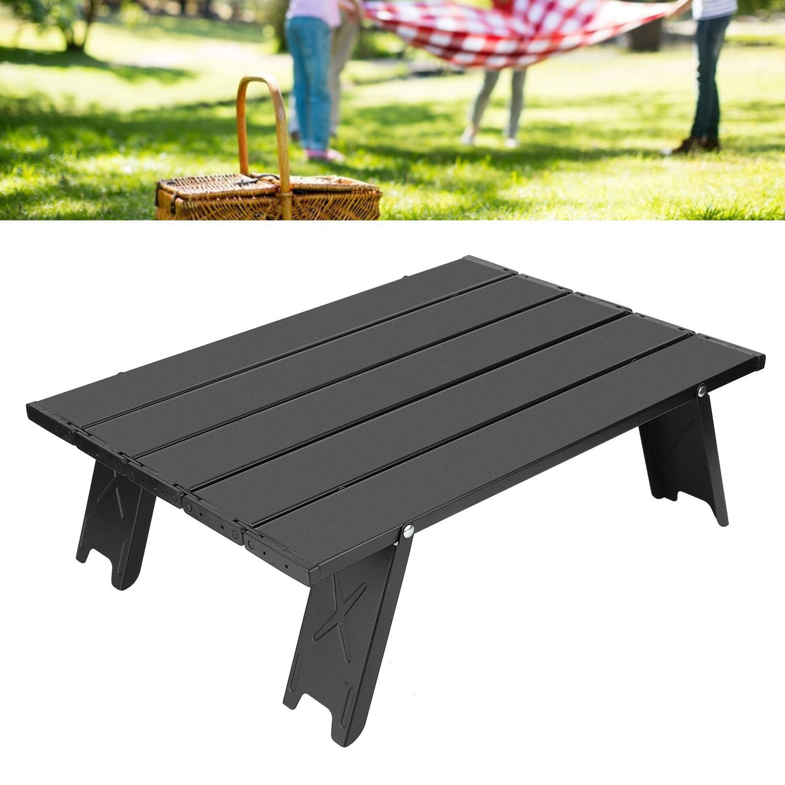 Mini Portable Aluminium Alloy Folding Table Outdoor Camping BBQ Picnic Black