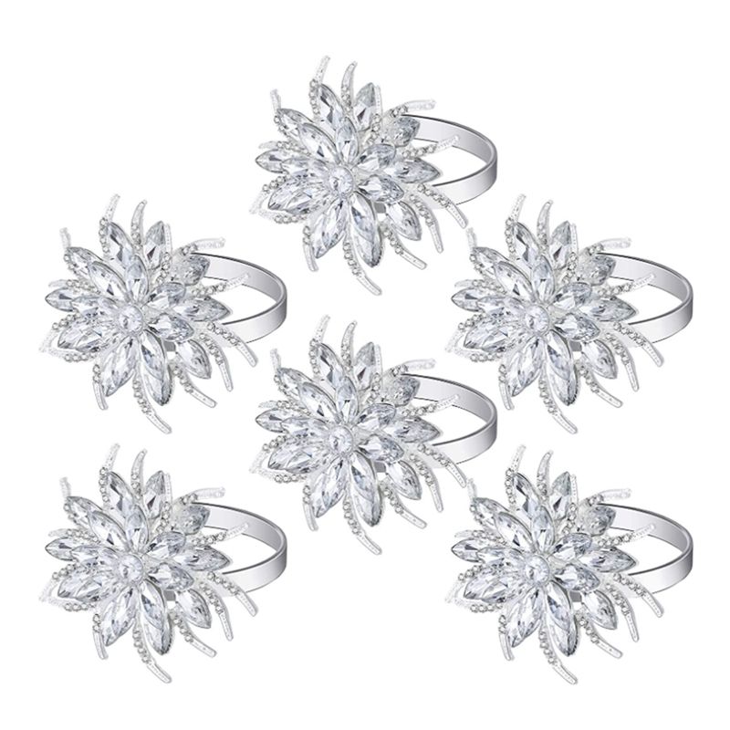 Napkin Ring Christmas Lotus Napkin Ring Silver Napkin Buckle Cloth Ring Rose Napkin Ring for Weddings and Events