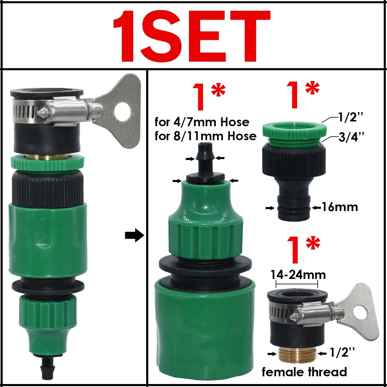 14-24mm Watering Tap Universal Y Connector 2-Way Splitter Valve 16mm Quick Connector Garden Hose Drip Irrigation Greenhous