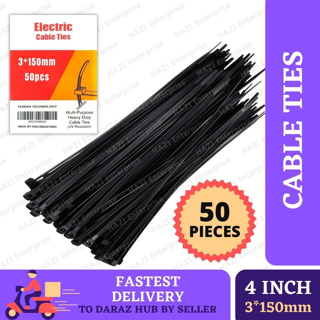 4 Inch Cable Tie 3 x 100 mm  100 Pcs Black & White Per Pack