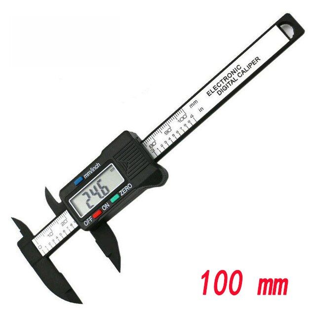 150mm 100mm Electronic Digital Caliper Carbon Fiber Dial Vernier Caliper Gauge Micrometer Measuring Tool Digital Ruler-100mm plastic -A