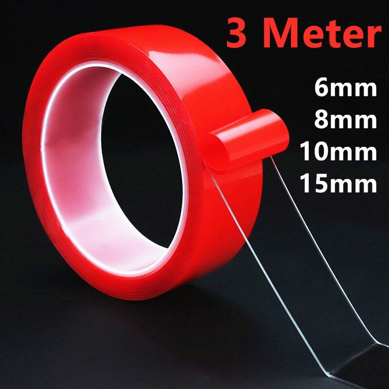 3 Meter Double-sided Adhesive Tape 6/8/10/15MM Strong Clear Transparent Acrylic Foam Adhesive Tape No Traces Adhesive Stickers