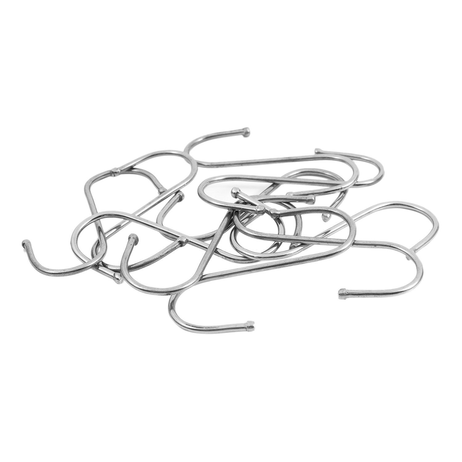 Harmony 10 pieces 8 cm S-shaped stainless steel hook Rideau hook S Kitchen curtain hanging hook stainless steel meat hooks