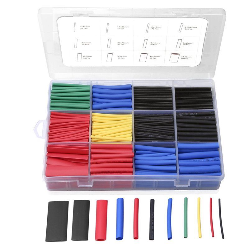 560Pcs Heat Shrink Tubing  Insulation Tube Heat Shrink Wrap Cable Sleeve 5 colors 12 sizes