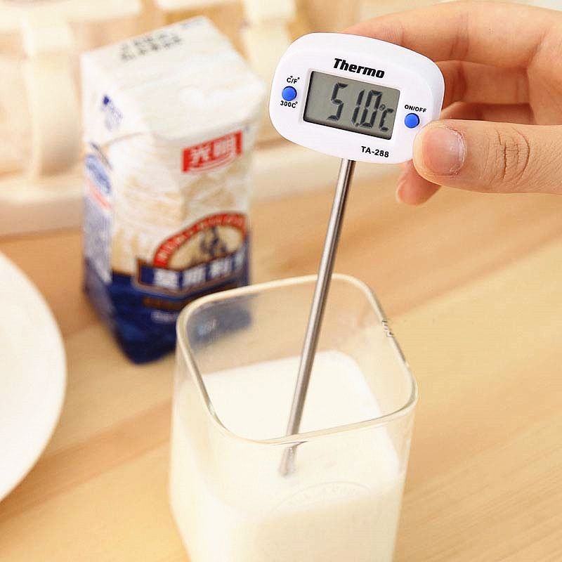 1PC Rotatable Digital Food Thermometer BBQ Meat Thermometer Oven Milk Water Oil Kitchen Cooking Electronic Probe Thermometer
