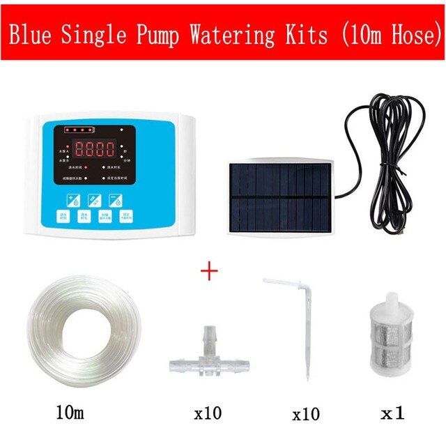 Automatic Garden Water Timer Indoor Solar Double Pump Lazy Home Garden Watering Device Garden Smart Irrigation Controller System