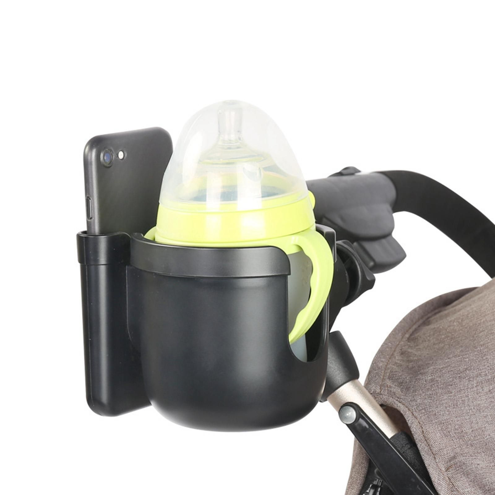 Stroller Cup Holder with Phone Holder Fit for Pushchair Baby Buggy Baby Bottle Organizer