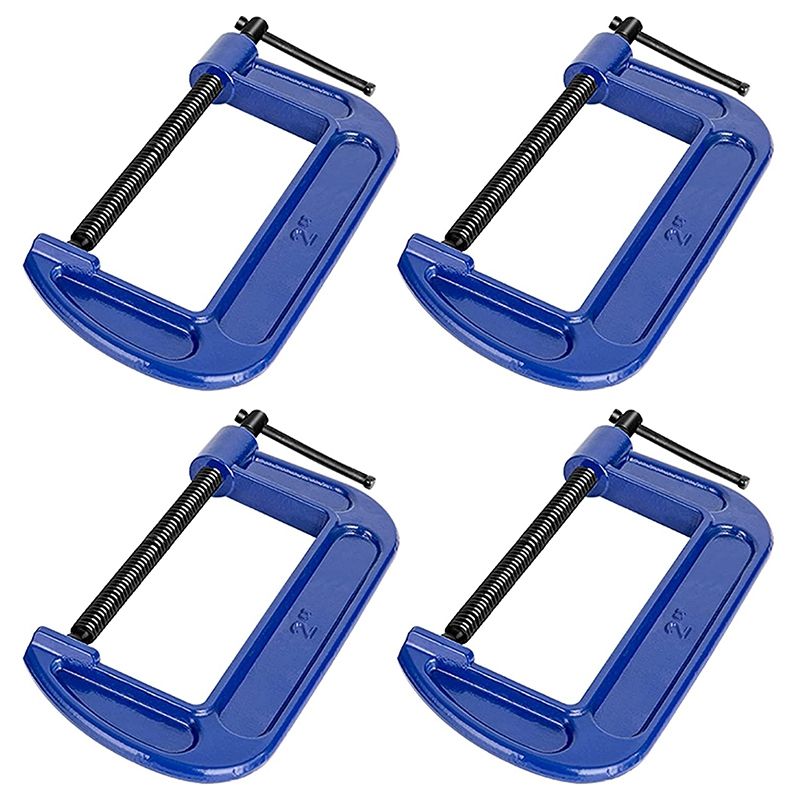 C Clamps Set, 2-Inch C Clamp Heavy Duty C Clamps for DIY Carpentry Woodwork Building (2Inch 4Pcs)