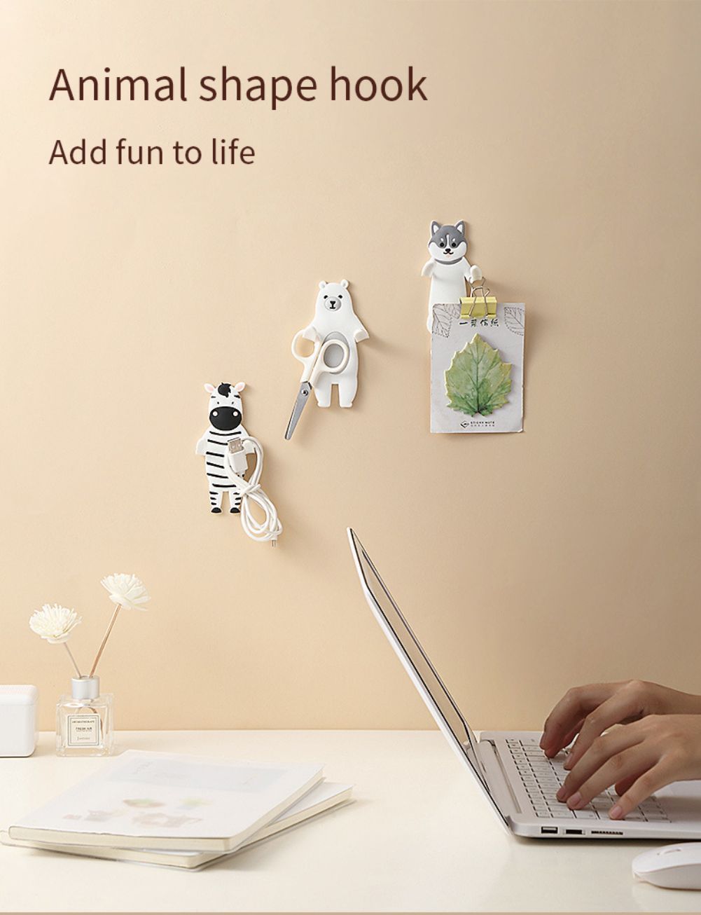 Creative Cartoon Animal Shape Hook Can Be Bent Soft Glue Seamless Paste Kitchen Multifunctional Storage Rack