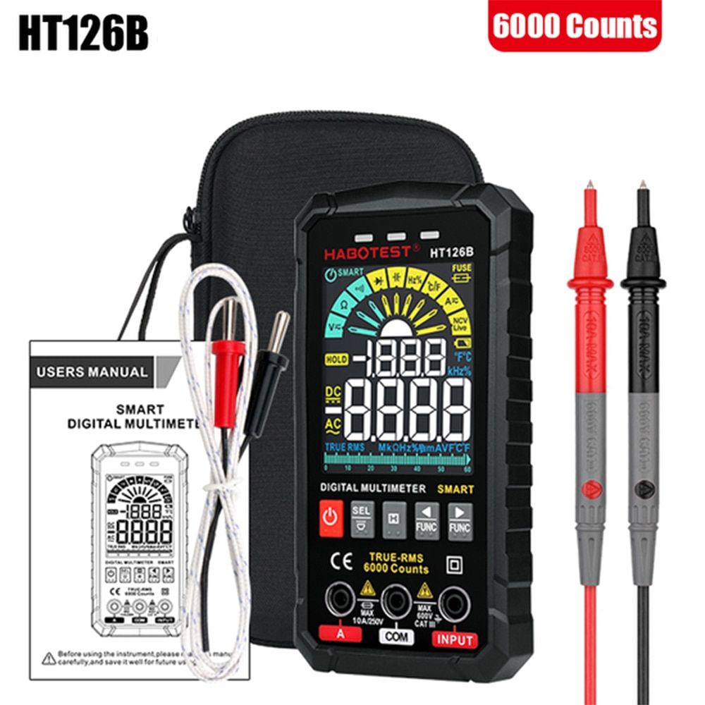 HABOTEST BSIDE Generation Multimeter Digital Professional DC TRMS Voltage Current Ohm 60mF Hz DIY Electrician Meter Tester