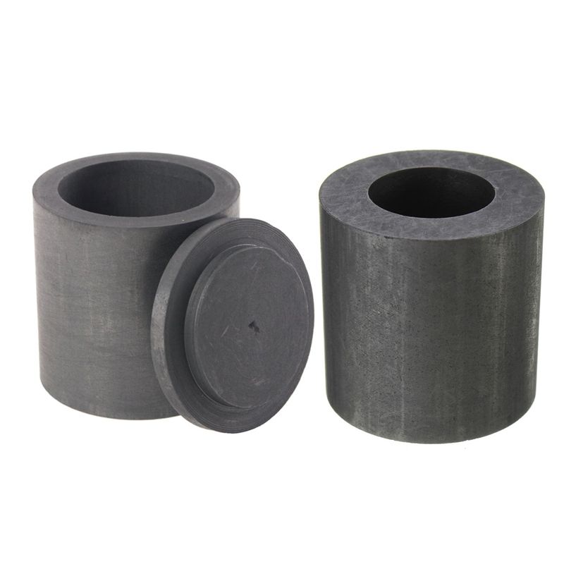 2 Pcs Casting Mold: 1 Pcs Pure Graphite Crucible Melting aurum galactic Copper Metal 30X30Mm & 1 Pcs High Purity Graphite Melting Crucible Casting with Lid Cover 40X40Mm