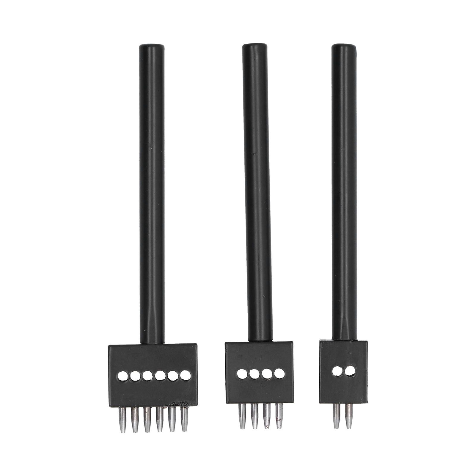 Leather Craft Working Tools 3Pcs Tool Kits Black Tooth for Punching