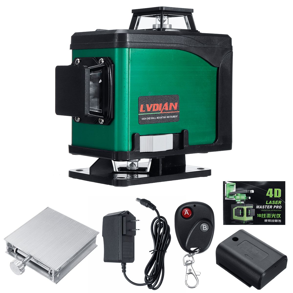 Pick for you 4D 16 Lines Laser Level Green Light Auto Self Leveling 360° Rotary Cross Measure