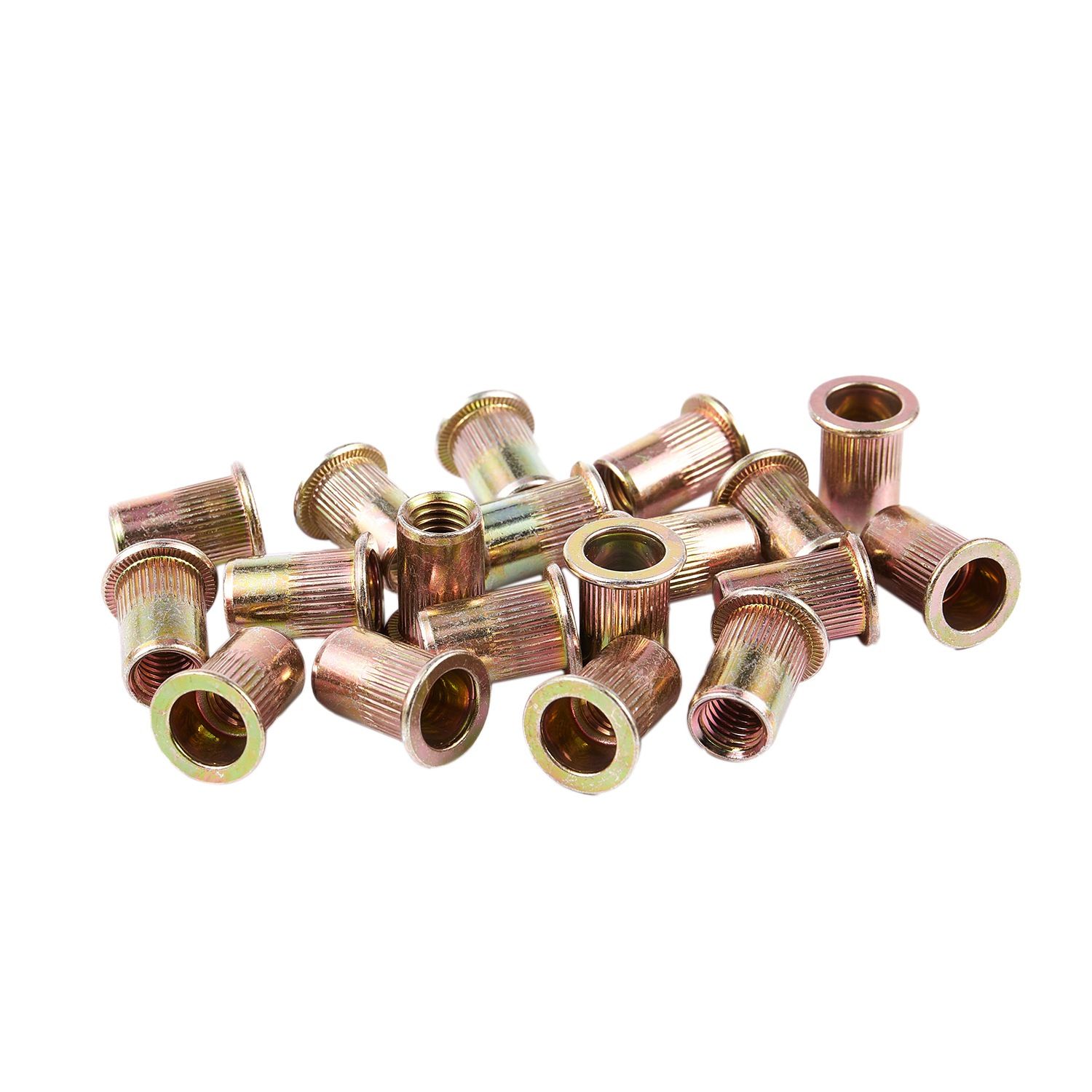20pcs Flat Head Metric Steel M8 Blind Insert Rivet Nut - As shown(M8)