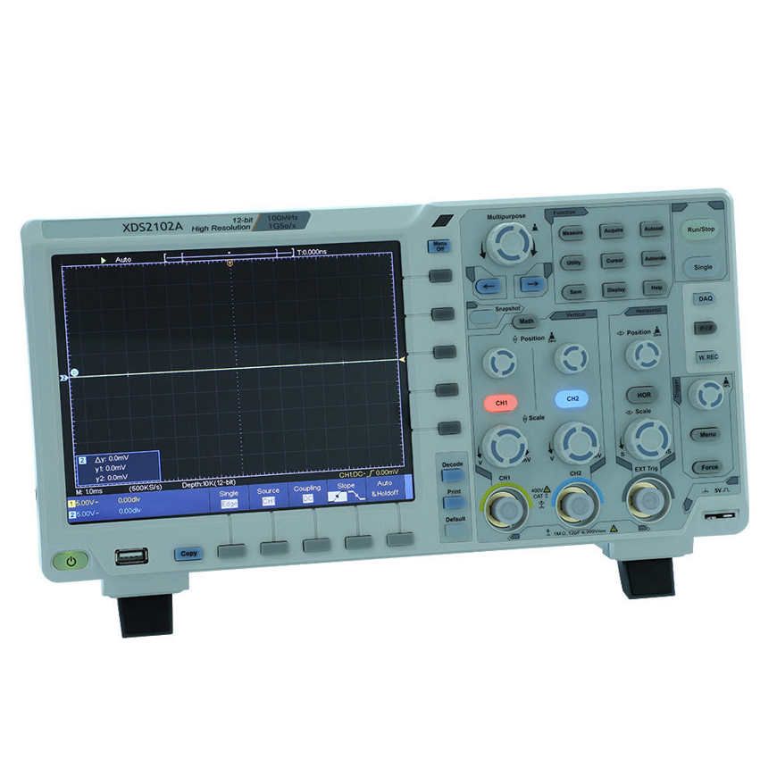 OWON XDS2102A 100MHz Digital Oscilloscope ADC Decode 8-inch Color LCD