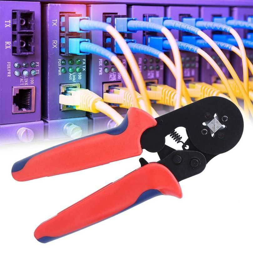 Crimping Pliers HSC8 6-4 Self-Adjusting Ratchet Crimper + 800pcs Pre-insulated Tube Terminals