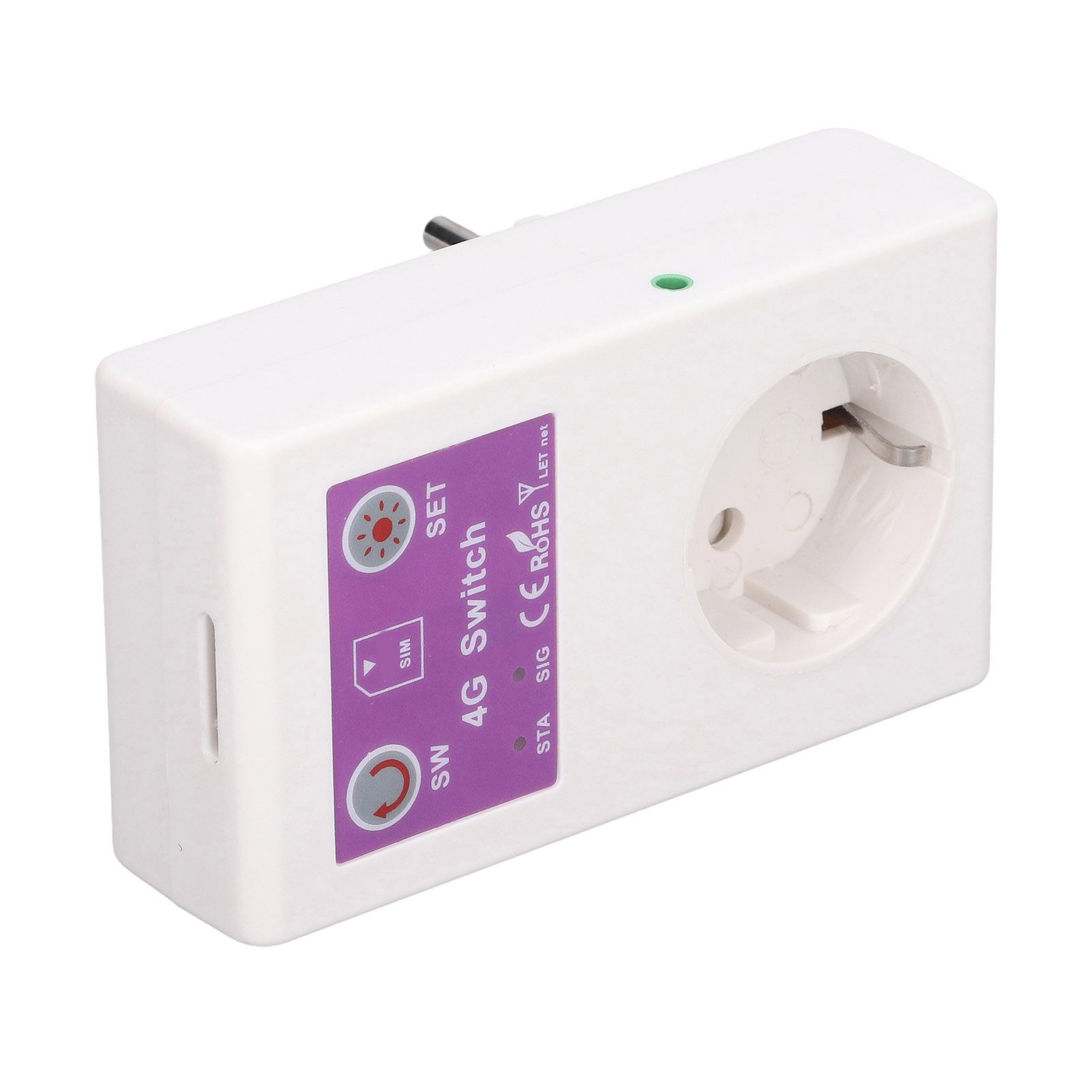 Remote Control Smart Socket Intelligent 4G Outlet with Temperature Sensor EU Plug 100‑250V