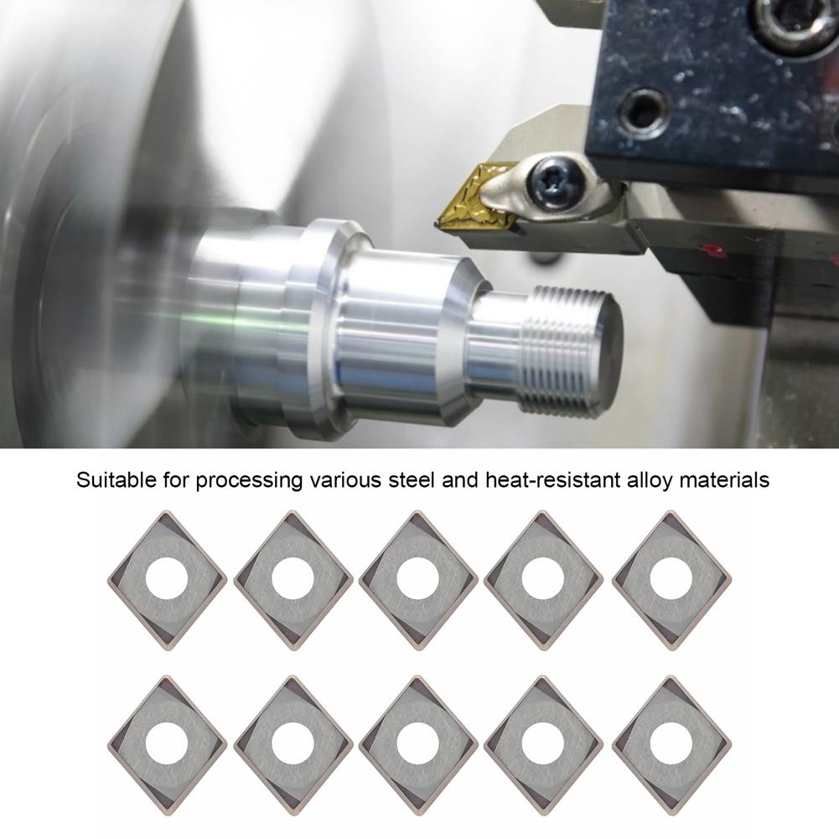 Indexable Solid Carbide Blade 10Pcs CNC Lathe Turning Insert Cutting CCMT060204‑6018