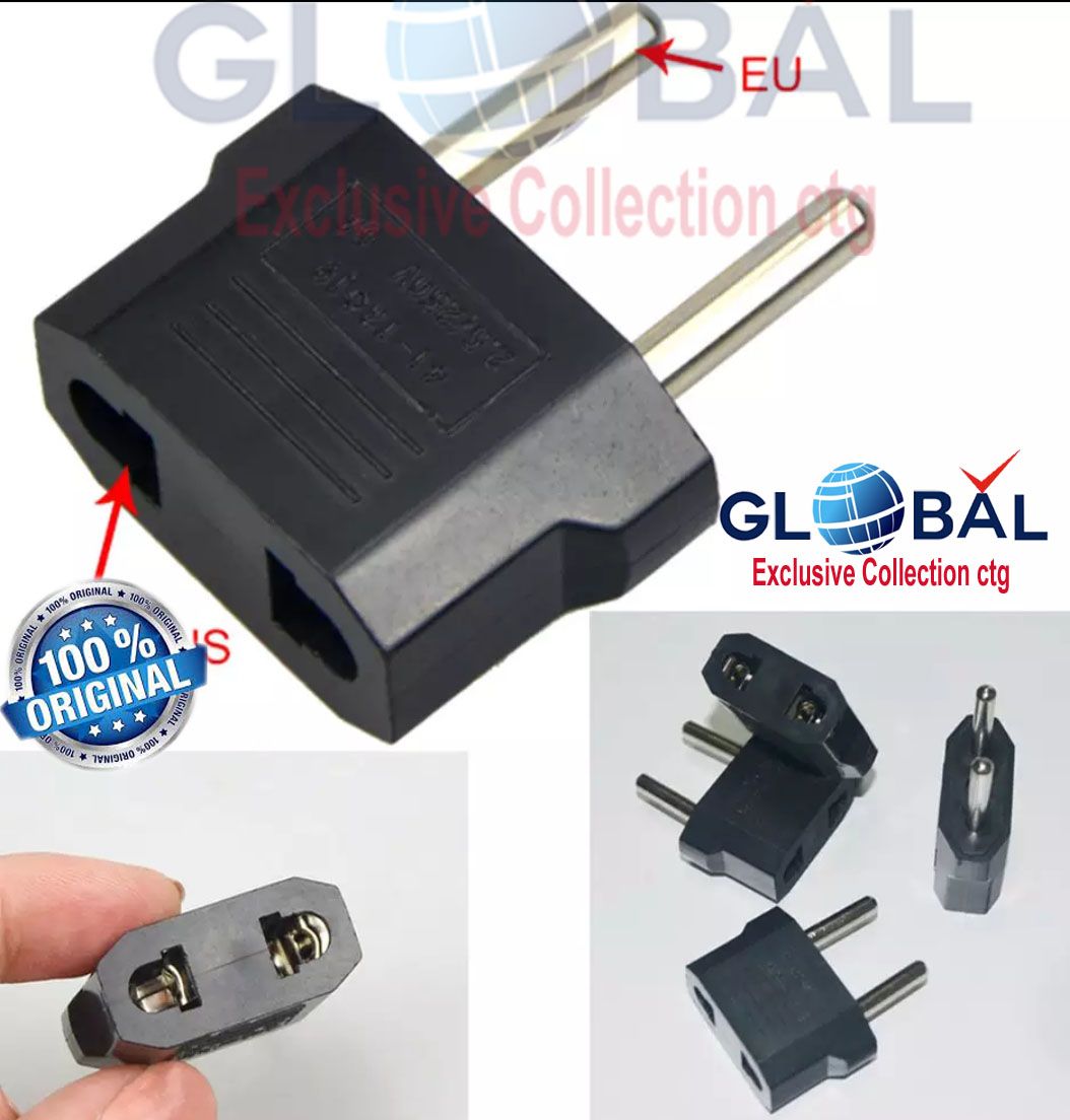US to Flat Pin To Eu 2 Round Pin Plug socket Adapter USA to Euro wall Charger  Outlet socket  1pcs
