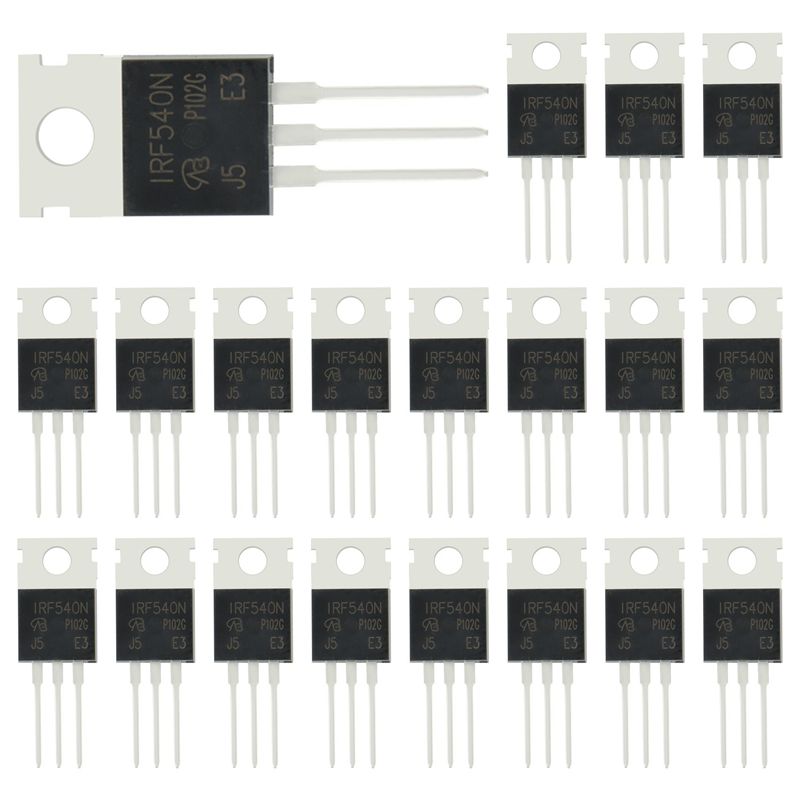 JAERBEE 20PCS N-Channel IRF540N Transistor TO-220 33A 100V 3-Pin International Rectifier Power Supply Suitable for Industry