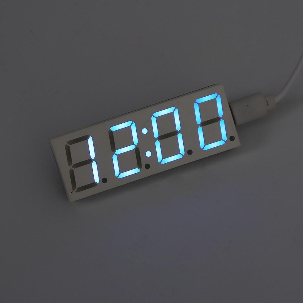 0.8 inch LED Electronic Clock Module Automotive Vehicle Clock Digital Tube MCU DIY Mini Kit [blue]