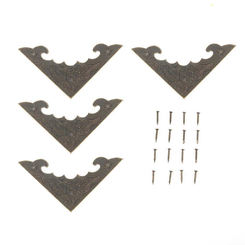 Corner Decorative Protector 12pcs Wood Box Jewelry Gift Case Bronze Protectors Edge Cover Guard