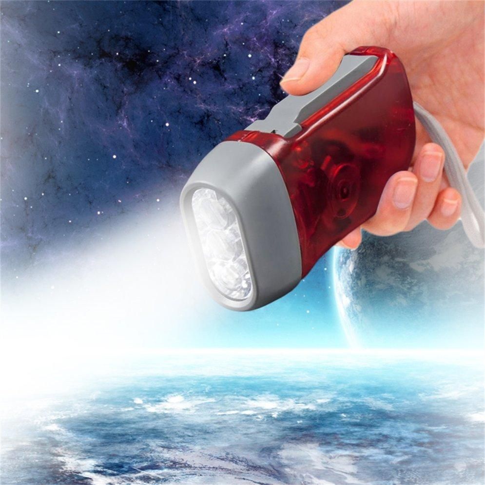 LALA 3 LED Dynamo Wind Up Flashlight Torch Light Hand Press Crank NR Camping