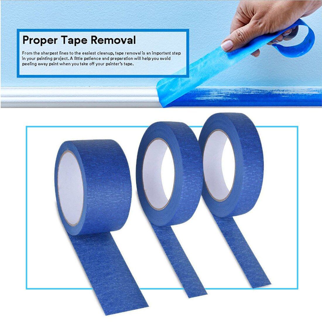 2019 Blue Painter Tape Paper Adhesive House Painting Peeling Peel Tape Easy To Tear ing Tape