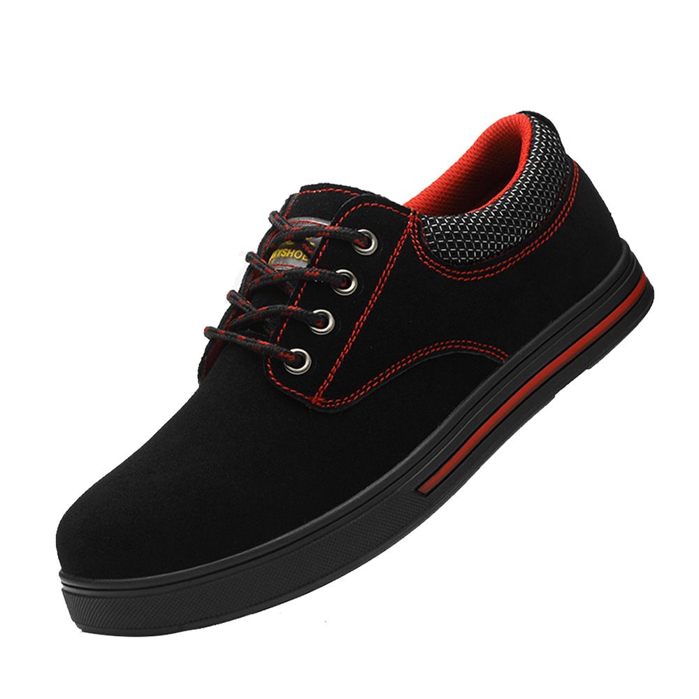 Plus Size 36-46 Men Fashion Steel Toe Caps Work Safety Shoes Flats Platform Non-slip Wearable