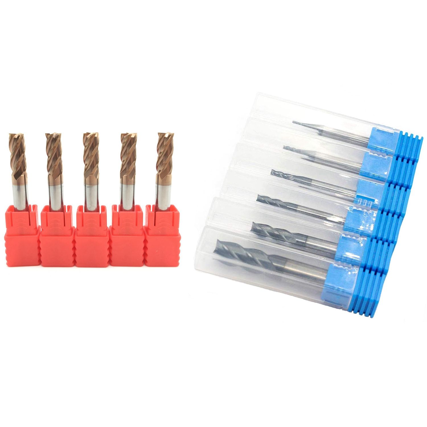 Delicate product 11Pcs 4 Flute Carbide Endmills CNC Milling Cutter Milling Slotting Profiling Face Mill, 6 Pcs 45 Degree & 5Pcs 55 Degree