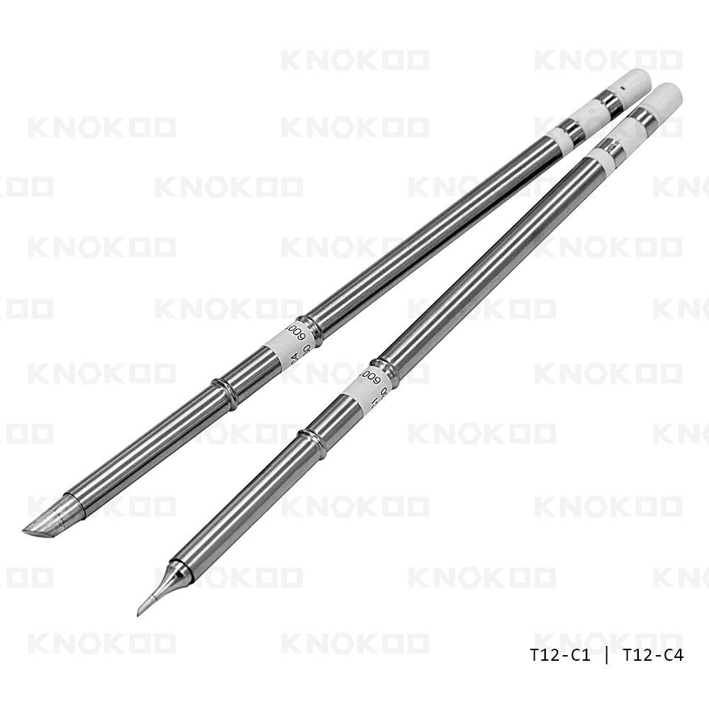 2 pcs KNOKOO FX-951 Soldering Station Soldering Accessories Welding Tips T12-C1 T12-C4 Soldering Set Lead Free Solder Iron Tip