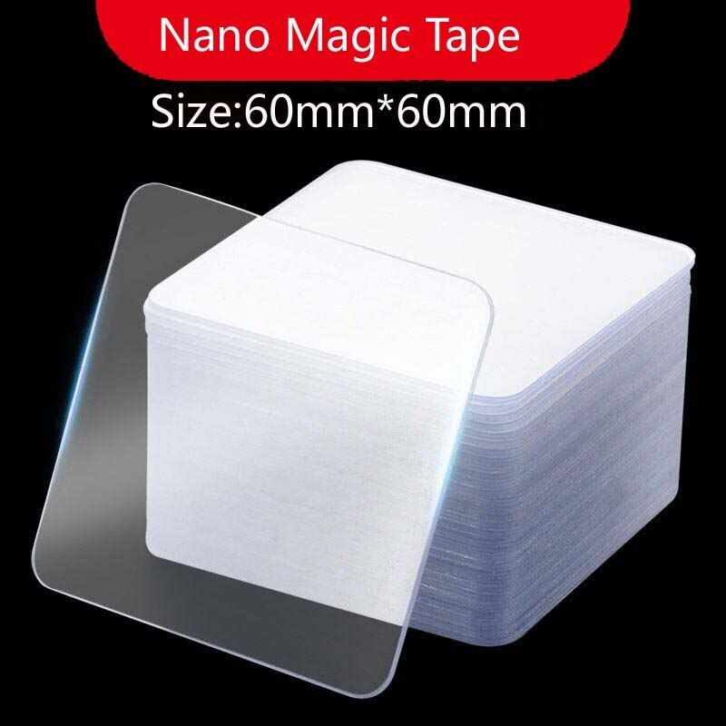 Magic Nano Tape Washable Reusable Double-Sided Tape Adhesive Transparent Paste Silicone Rubber Waterproof Tape Gekkotape