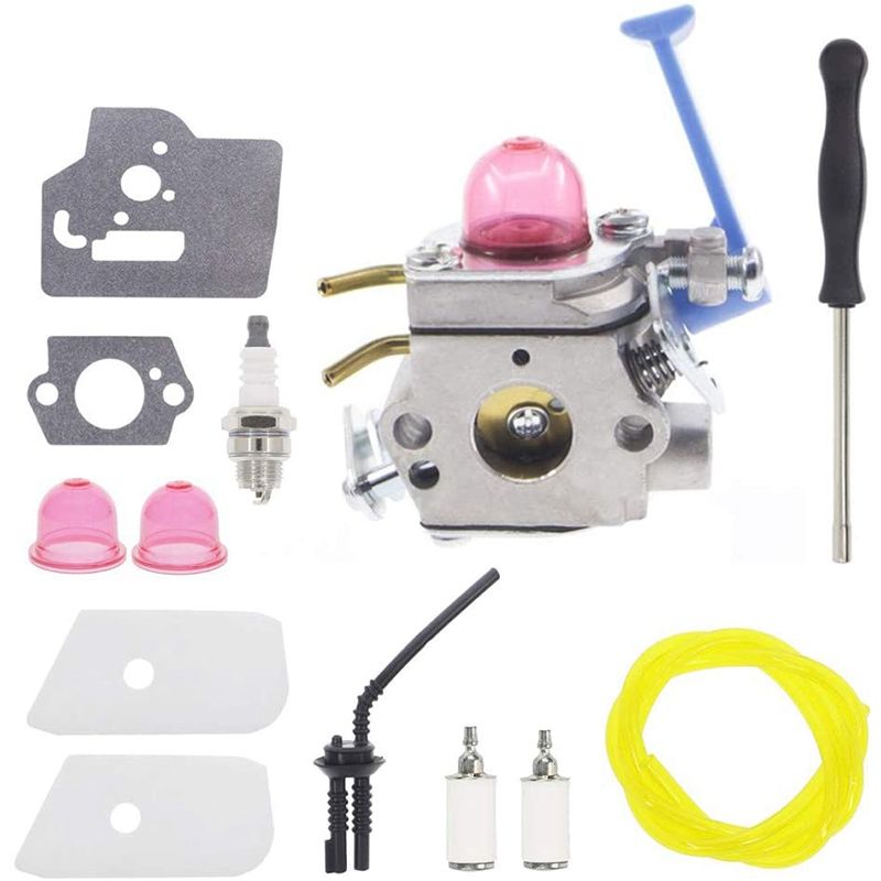 TWEXQNY-C1Q-W40A Carburetor for Husqvarna 124L 128R 128DJX Craftsman String Trimmer with 545081897 Fuel Line Tune Up Kit