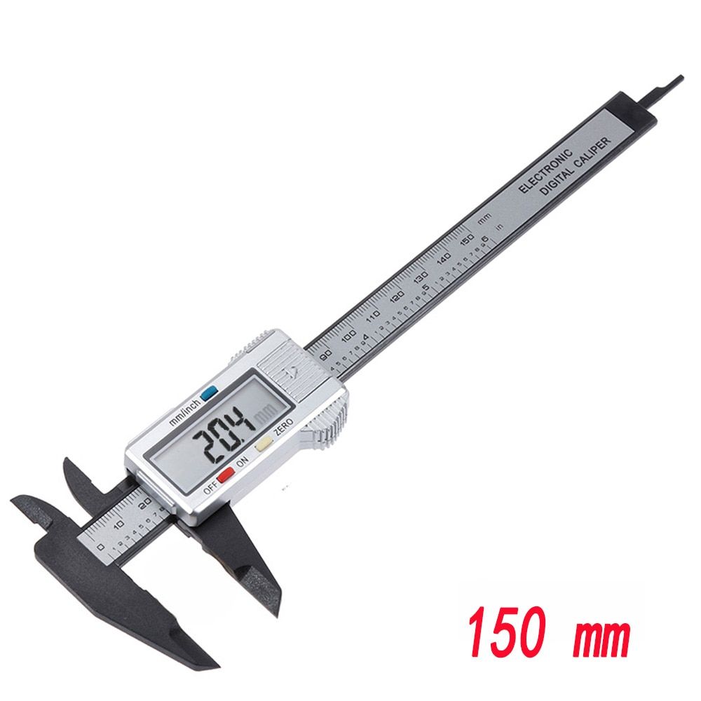 100mm 150mm 6 Inch Electronic Digital Caliper Carbon Fiber Vernier Caliper Gauge Micrometer Digital Ruler Measuring Tools-150mm plastic