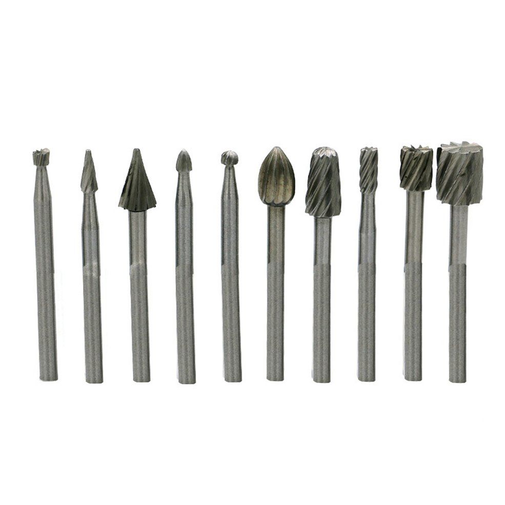 10PCS/SET Durable Use High Speed Steel Rotating Grinding Engraving Heads Tool