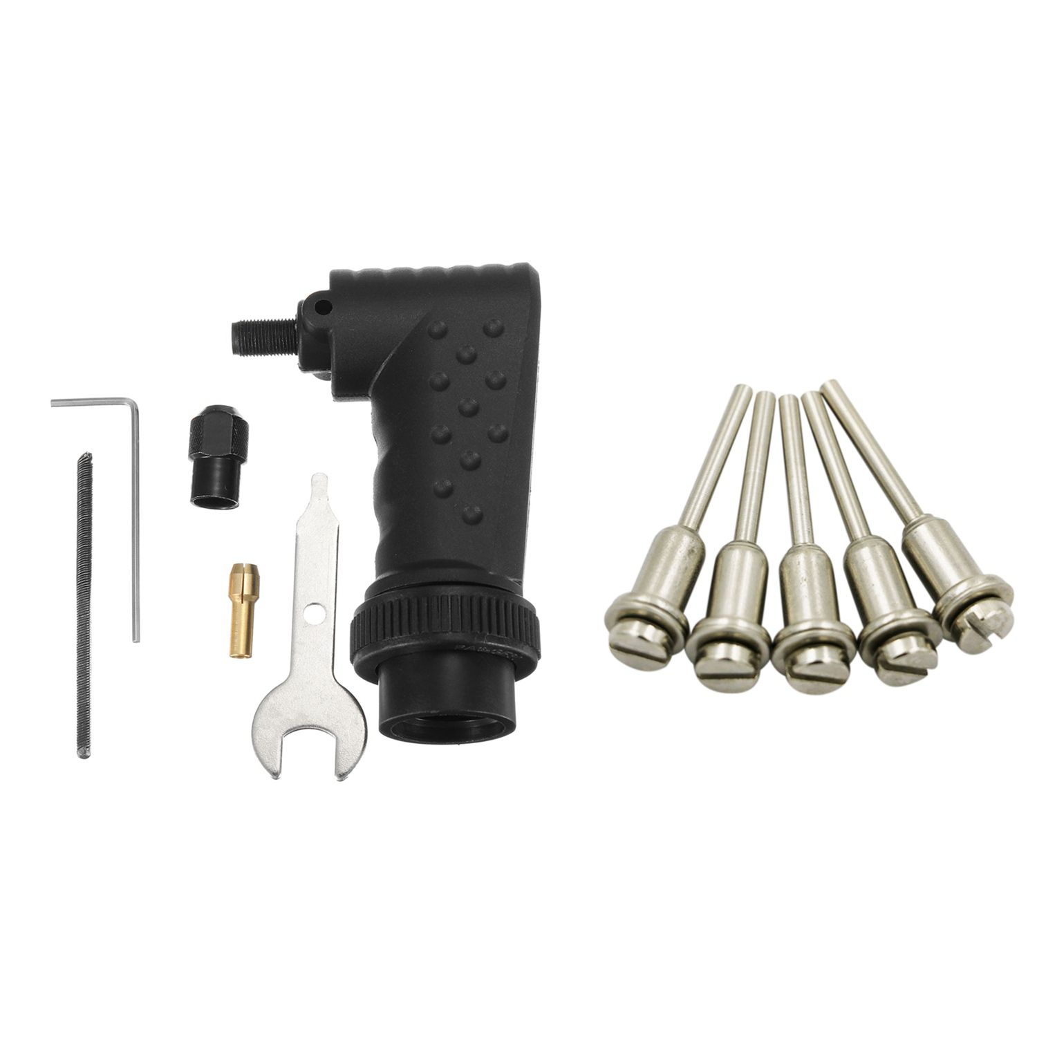 12Pcs Electric Grinder Accessories for Dremel Tool: 7Pcs Right Angle Converter Attachment Rotary Tools & 5Pcs 3.17Mm Shank Mandrel Hss Cutting Arbor Holder Screw