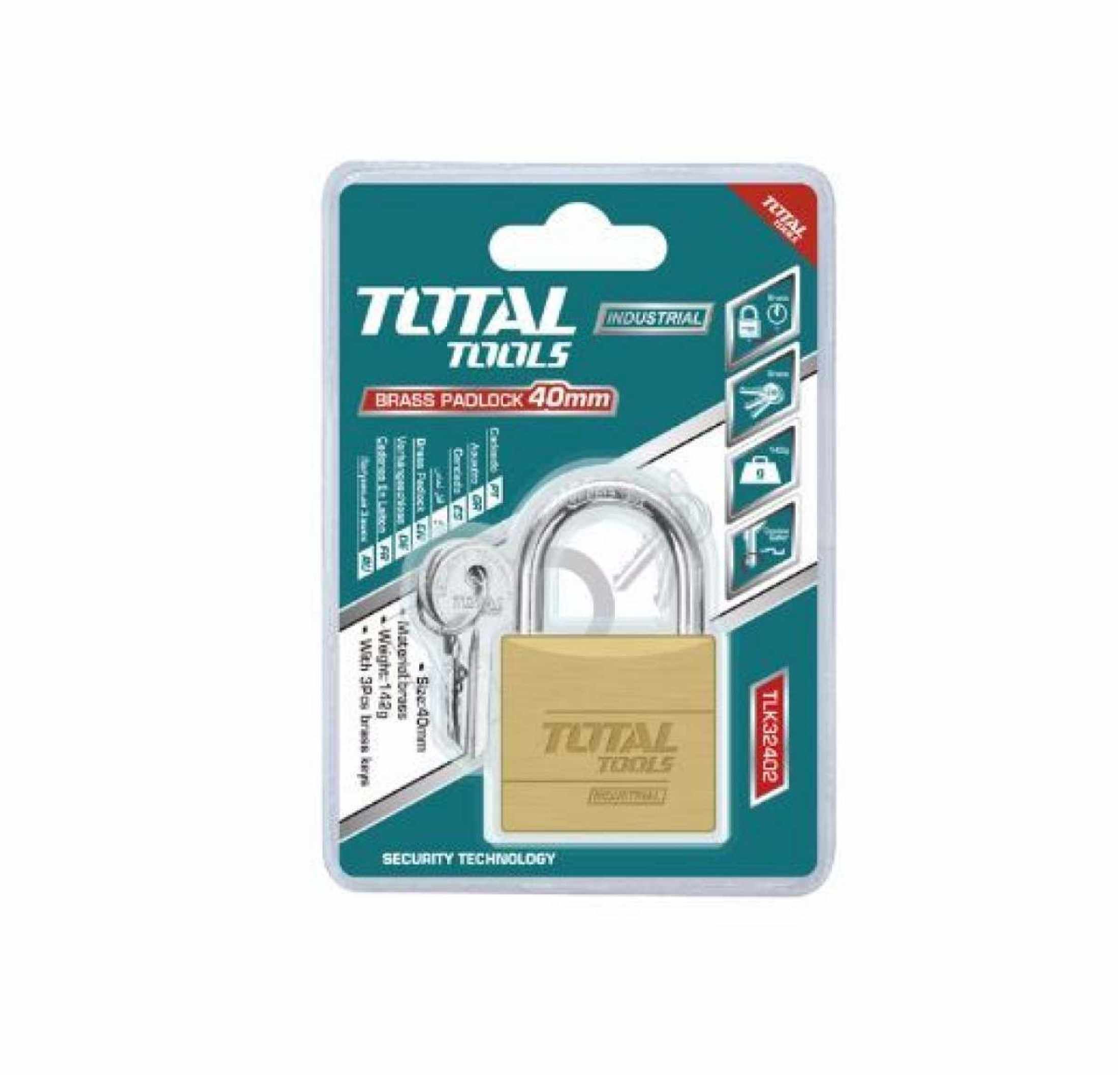 TOTAL 70MM BRASS PADLOCK HEAVY DUTY INDUSTRIAL AHN