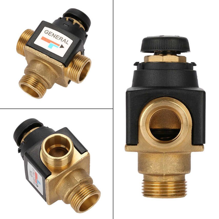 Brass/Plastic 3 Way DN20 Male Thread Solar Heater Thermostatic Mixing Valve New